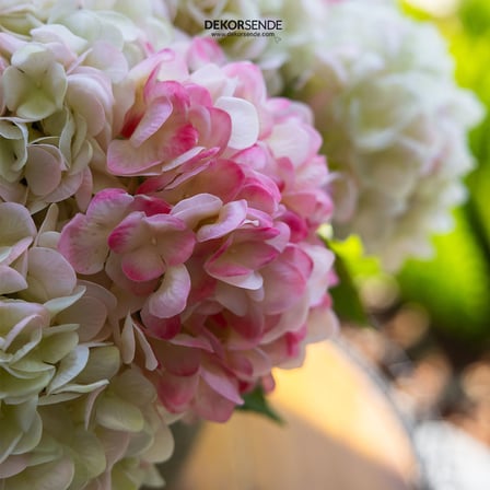 Yapay Ortanca Dal Islak Dokulu Pembe 70 cm