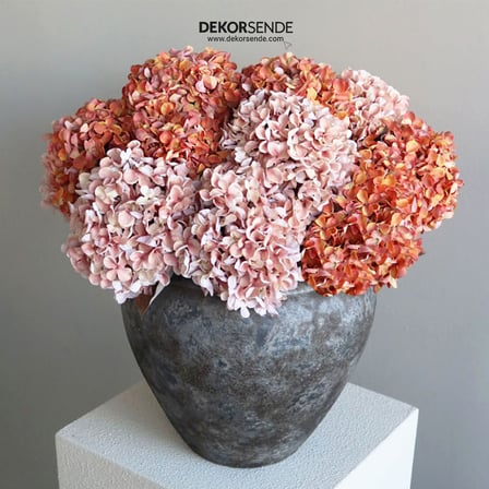 Yapay Ortanca Dal Vintage Pembe 70 cm