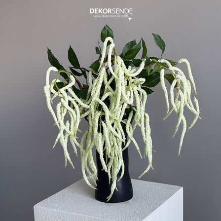 Yapay Amarantus (Amaranthus) Dal Yapraklı Beyaz 90 cm