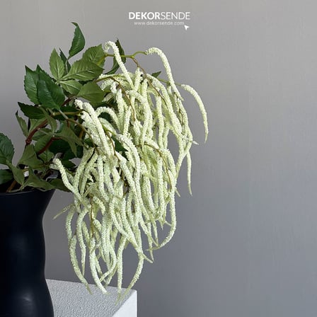 Yapay Amarantus (Amaranthus) Dal Yapraklı Beyaz 90 cm