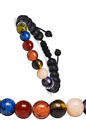 Sertifikalı Öğrenci Bilekliği Akik Lapis Lazuli Kuvars Mercan Kaplan Gözü Kalsit Ametist Doğal Taş Bileklik