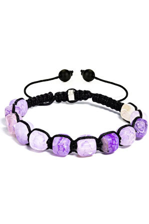 Sertifikalı Yüksek Kalite Doğal Mor Akik Taşı Bileklik