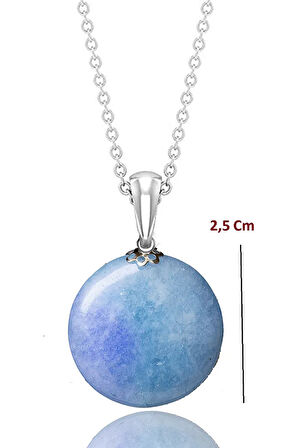 Sertifikalı Akuamarin Taşı Kolye - 1.kalite