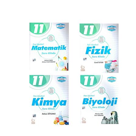 Palme 11.Sınıf Matematik Fizik Kimya ve Biyoloji Soru Bankası Seti 4 Kitap