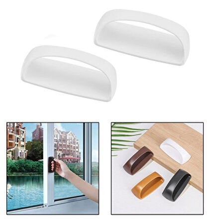 Microcase Plastik Yapışkanlı Sürgülü Pencere Çekmece Kapı Kolu Tutacağı - BEYAZ AL4834 2 Adet