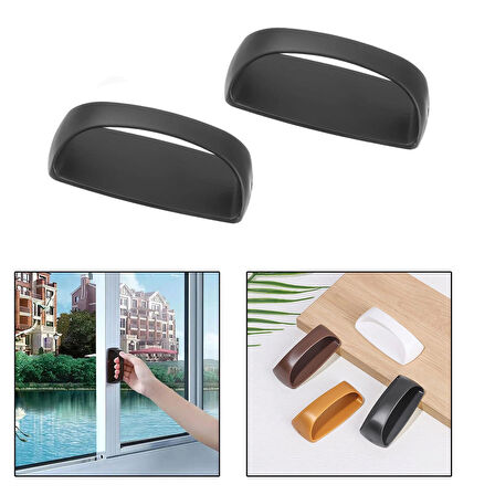 Microcase Plastik Yapışkanlı Sürgülü Pencere Çekmece Kapı Kolu Tutacağı - BEYAZ AL4834 2 Adet