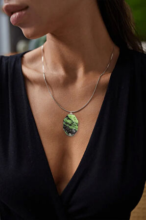 Sertifikalı Anyolit Taşı Kolye