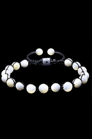 Siyah Makrome Sedef Bileklik