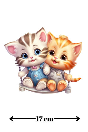 Tatlı Kedi Dünyası Çocuk Odası Stickerı