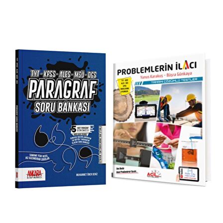 Ankara Kitap Merkezi Paragraf ve Acil Problemlerin İlacı Soru Bankası Seti 2 Kitap