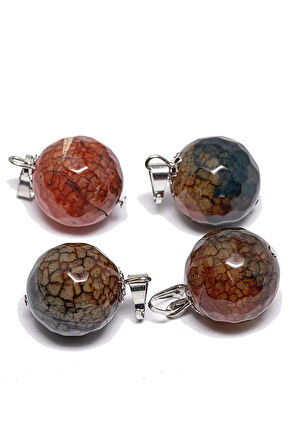 Sertifikalı Fasetli Doğal Renkli Akik Taşı Kolye