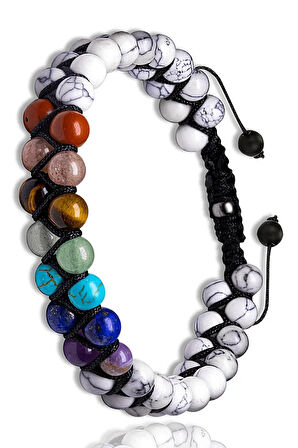 Sevgi Uyum Sağlık Sertifikalı Doğal Havlit Ametist Firuze Florit Kaplan Gözü Sitrin Mercan Bileklik