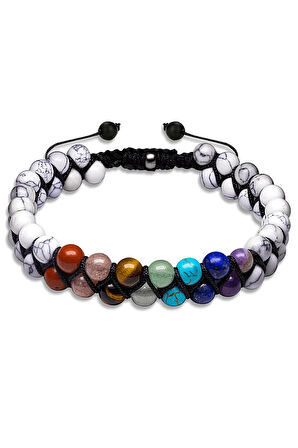 Sevgi Uyum Sağlık Sertifikalı Doğal Havlit Ametist Firuze Florit Kaplan Gözü Sitrin Mercan Bileklik