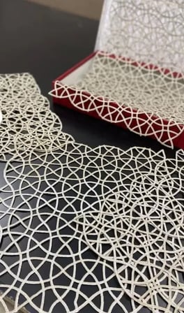 Angles Model Kahverengi  5 Parça Salon Takımı Dantel Masa Örtüsü Runner Seti