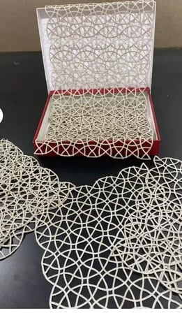 5 Parça Kahverengi Angles Model Dantel Masa Örtüsü Runner Seti Salon Takımı