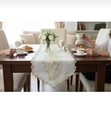 Simella Altın Simli 50x140 cm İşlemeli Masa Runneri Şık Masa Dekoru
