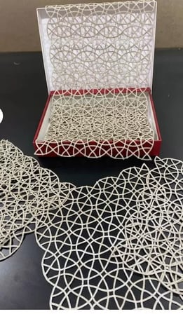 5 Parça Kahverengi Angles Model Dantel Masa Örtüsü Runner Seti Salon Takımı