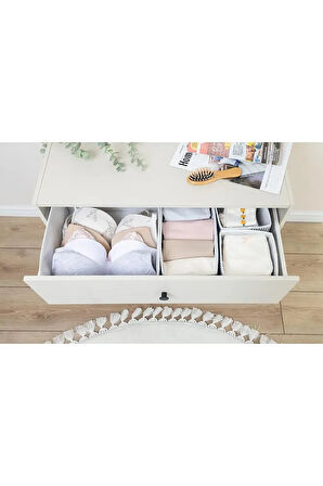 (3 SET)ALAS 4'lü Çok Amaçlı Dolap Içi Ve Çekmece Içi Düzenleyici Organizer Kutu Seti