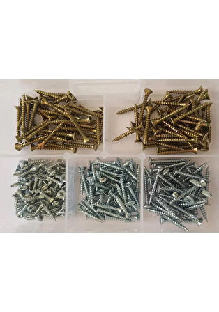 Vida Seti Ahşap Plastik V.B 250 Parça Çap 3 MM Boy 13-20-25 MM