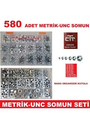 Somun Seti Metrik-Unc 580 Parça Set