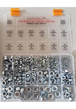 Somun Seti Metrik-Unc 580 Parça Set