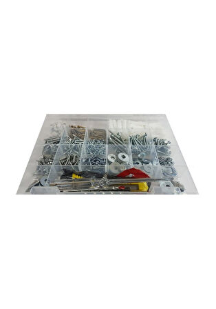 Vida -Dübel-Pul-Çivi -Hırdavat Seti 607 Parça Kullanışlı Set