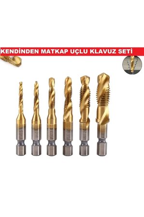 Klavuz Seti 1/4 Bıts Kendinden Matkap Uçlu M3 M4 M5 M6 M8 M10