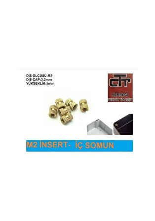 M2 Insert Somun - Iç Somun - Pirinç Somun 50 Adet