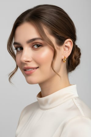 Kadın Gold Çelik Köşeli Halka Küpe