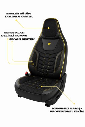 BMW M Serisi Araçlara Uyumlu Ön Arka Takım Oto Koltuk Kılıfı  - Cellaura