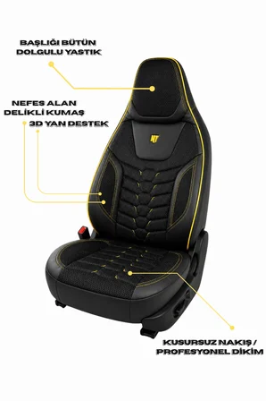 Kia Picanto Araçlara Uyumlu Ön Arka Takım Oto Koltuk Kılıfı  - Cellaura