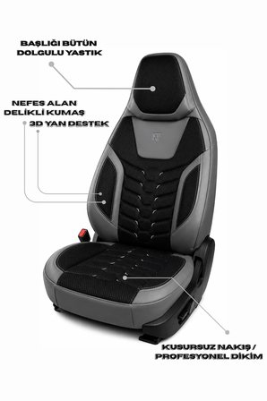 Opel Insıgnıa Araçlara Uyumlu Ön Arka Takım Oto Koltuk Kılıfı  - Cellaura