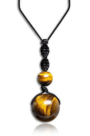 Sertifikalı Ayarlanabilir Doğal Kaplan Gözü Taşı Kolye