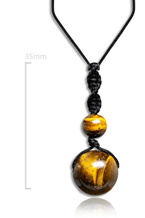 Sertifikalı Ayarlanabilir Doğal Kaplan Gözü Taşı Kolye