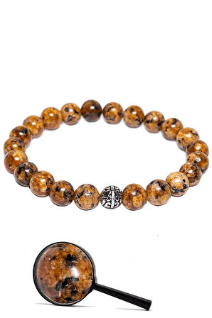 Sertifikalı Gümüş Aparatlı Doğal Turuncu Kuvars Taşı Bileklik