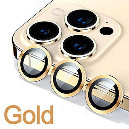 SKV MOBILE Iphone 14 Pro / 14 Pro Max Uyumlu  Gold  Altın  Kamera Koruyucu Lens Koruyucu