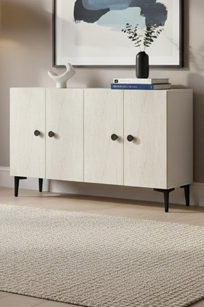KA1205BT PELLA Konsol ve Tv Sehpası Beyaz-Traverten 120cm