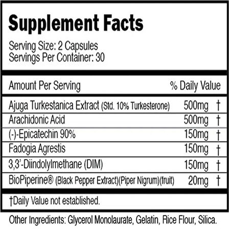 Centurion Labz LINGADRINE FADOGİA AGRESTİS DIM AJUGA TURKESTERONE MASS & STRENGTH 60 CAPS