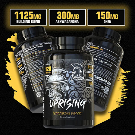 CENTURİON LABZ Uprising Testosterone Testo Booster (Daa Aspartic Acid+Dhea+Fenugreek+Maca+Tongkat Alı+Fadogia Agrestis+Tribulus+Boron+Ashwagandha)