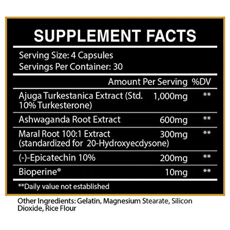 CENTURİON LABZ Turkovar (Turkesteron + Ashwagan*dha + Ecdysterone) 120 KAPSÜL