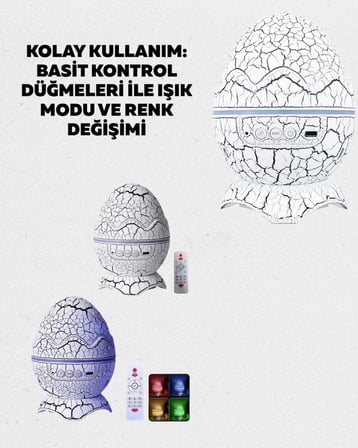 Yüksek Çözünürlüklü Led Galaksi Projektör + 19 Sesli Uyku Makinesi