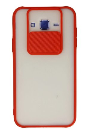 Ugr02 Samsung Galaxy J7 Kılıf Palm Buzlu Kamera Sürgülü Silikon - Kırmızı