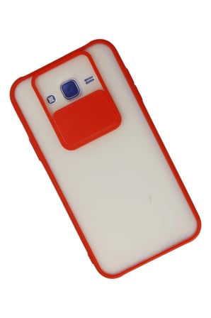 Ugr02 Samsung Galaxy J7 Kılıf Palm Buzlu Kamera Sürgülü Silikon - Kırmızı