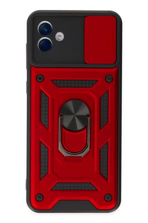 Ugr02 Samsung Galaxy A04 Kılıf Pars Lens Yüzüklü Silikon - Kırmızı