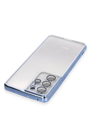 Ugr02 Samsung Galaxy S21 Ultra Kılıf Lensli Silikon - Açık Mavi