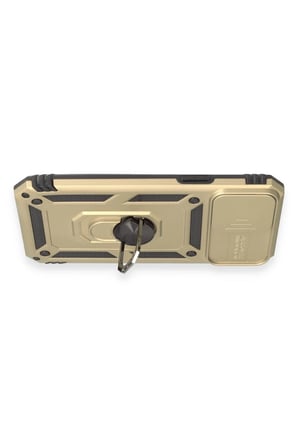 Ugr02 Iphone 12 Pro Max Kılıf Pars Lens Yüzüklü Silikon - Gold