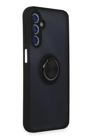 Ugr02 Samsung Uyumlu Galaxy M34 5G Kılıf Montreal Yüzüklü Silikon Kapak - Siyah