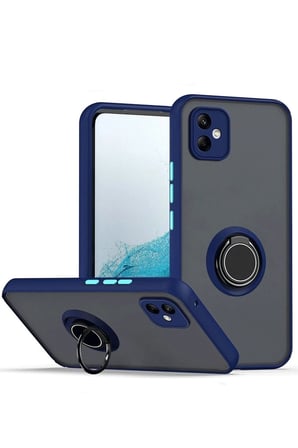Ugr02 Samsung Uyumlu Galaxy A06 Kılıf Montreal Yüzüklü Silikon Kapak - Lacivert