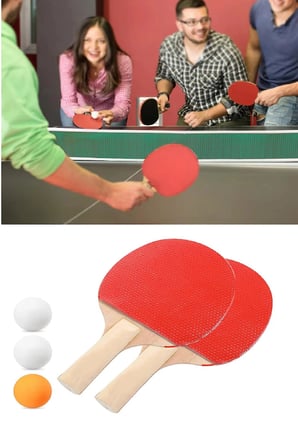 Ping Pong Masa Tenisi Seti Tenis Raketi Seti 2 Raket + 3 Ping Pong Topu Spor Aksesuarları