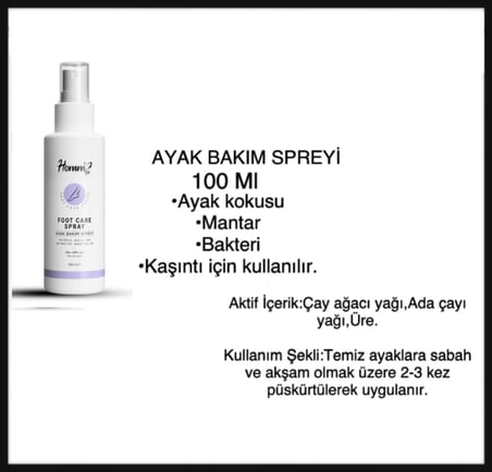 Bitkisel Ayak Koku Giderici Bakım Spreyi
